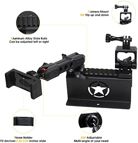 BESTAOO Dash Mount Phone Holder for 2018+ Jeep Wrangler JL & 2020+ Gladiator JT & 2021 Ford Bronco – Innovative Single Ball Design for Picatinny Rail Compatibility, Secure and Adjustable Phone Mount for Enhanced Driving Safety and Convenience