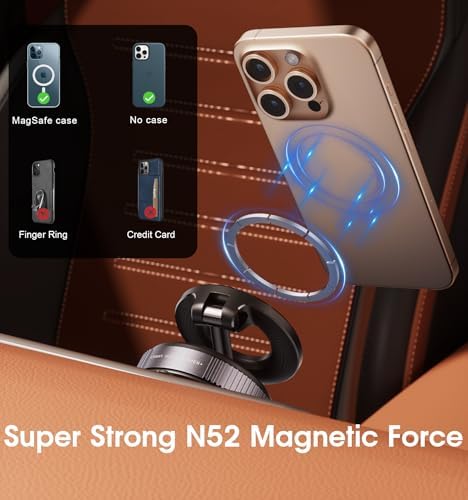 Revolutionize Your Driving with the 2026 Advanced Magnetic Car Phone Holder – 360° Rotatable, 96 LBS Ultra Suction Cup Mount for Ultimate Stability – Perfect for Mag Safe i Phone & Android Devices – Effortless Installation & Enhanced Safety for Gym, Home, and On-the-Go Usage
