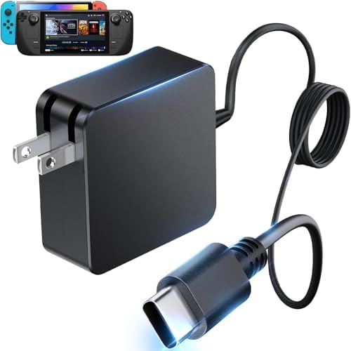 Ultra-Fast 45 W USB-C Charger for Steam Deck, Nintendo Switch Lite & OLED, PS5, Xbox Controllers – 5.7 FT Heavy-Duty Cable, Portable & Compact Design with Advanced Safety Features – Ultimate Universal Power Solution for Gamers and USB-C Devices