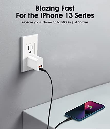 Dual-Port 20 W USB-C Wall Charger – 2 Pack Fast Charging Adapter for i Phone 15/14 & Apple Watch Series 8/7/SE – Compact Travel Power Plug with Smart Charging Technology for Enhanced Device Compatibility and Speed