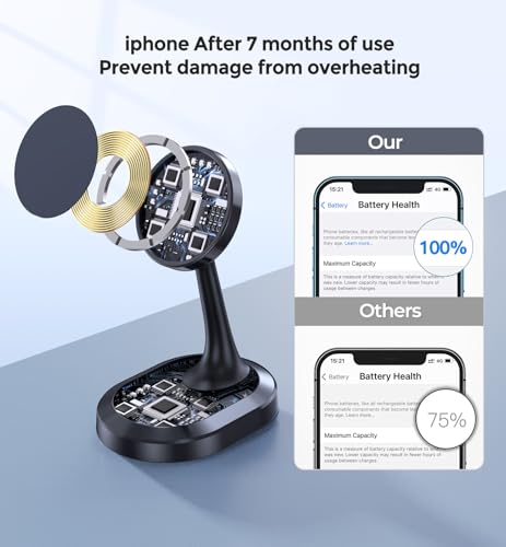 Revolutionary 3-in-1 Magnetic Wireless Charging Station for Apple Devices – 15 W Fast Mag-Safe Charger Stand for i Phone 16, 15, 14, 13, 12 Pro/Pro Max/Plus/Mini, Air Pods Pro/2/3, and i Watch Series – Ultimate Charging Efficiency with Enhanced Compatibility and Cooling Technology – Quick 0-100% Charge in 2 Hours – Secure Magnetic Hold with 22 N55 Magnets – Smart Chip Protection for Optimal Battery Health – Ideal for Apple Enthusiasts Seeking Simplicity and Convenience – Includes Type-C Quick Charge Cable and User Manual – Backed by 365-Day Warranty for Peace of Mind