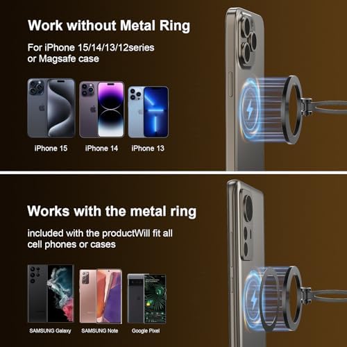 15 W Fast Wireless Magnetic Car Charger with 360° Rotatable Phone Mount – Premium Zinc Alloy Hands-Free Holder for Effortless Driving Convenience and Enhanced Smartphone Compatibility
