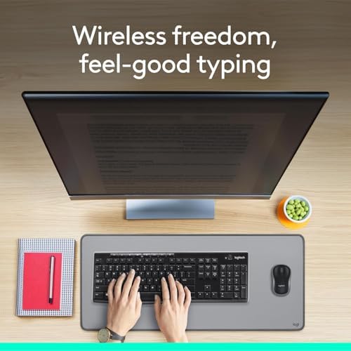 Logitech K270 Wireless Keyboard – Full-Size, 2.4 GHz Connectivity, 8 Multimedia Keys, 2-Year Battery Life, Stylish Rose Color for PCs and Laptops – Ultimate Comfort and Reliability for Productive Workspaces