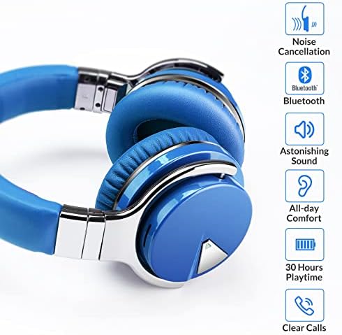 Silensys E7 Elite Wireless Over-Ear Headphones: Unmatched Active Noise Cancellation, Deep Bass Sound Experience, Luxurious Protein Ear Cushions, 30-Hour Battery Life – Your Perfect Bluetooth Companion for Travel, Work, and Daily Adventures in Elegant Black Design
