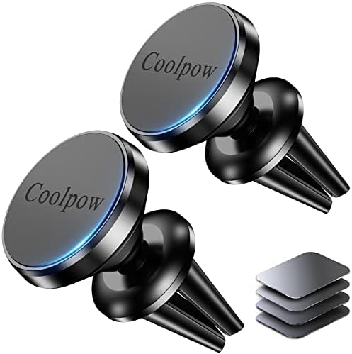 Dual-Pack Car Vent Magnetic Phone Holder for Enhanced Driving Safety | Effortless Installation & 360° Rotation | Compatible with i Phone 13, 12, 11 Pro Max, Samsung & All Smartphones | Strong Magnetic Grip & Reusable Design for Convenient Vehicle Transfers