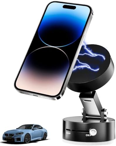 zxbaers Vacuum Magnetic Phone Holder for Car,Upgraded Magnetic Suction Phone Mount,Foldable and Adjustable Vacuum Phone Stand for All Phone and Smooth Surface – Enhanced Compatibility and Speed