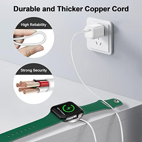 Magnetic Fast Charging Cable for Apple Watch – Portable 1.6 FT Wireless Charger Compatible with All i Watch Series Ultra/10/9/8/7/6/SE/SE2/5/4/3 – Quick Connection & Enhanced Durability for Effortless Charging