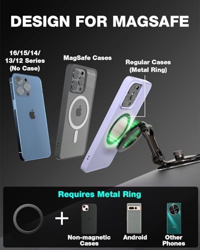 Elevate Your Tesla Experience with the Smolink All-Metal Magnetic Phone Mount – Premium Magnetic Holder for Tesla Model 3, Y, S, X, Compatible with Mag Safe and All Smartphones, Foldable Design for Sleek Aesthetics and Enhanced Durability, Perfect Car Dashboard Accessory for Hands-Free Navigation and Secure Device Attachment, Black Finish for a Refined Look