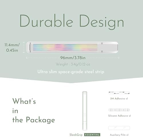 Sleek Strip Ultra-Thin Phone Grip & Kickstand – Lightweight Finger Holder for i Phone & Android – Customizable Loop Design with Dual Viewing Angles – Pocket-Friendly, Strong Adhesive, and Stylish Color Options for Enhanced Mobile Experience