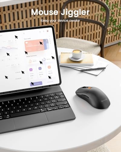 Proto Arc Rechargeable Wireless Mouse Jiggler – USB-C Slim Portable Device Mover for Laptop, Mac, i Pad & PC – Stay Active and Productive Effortlessly – Ideal for Multitasking & Presentations – Enhanced Compatibility & Long-Lasting Power