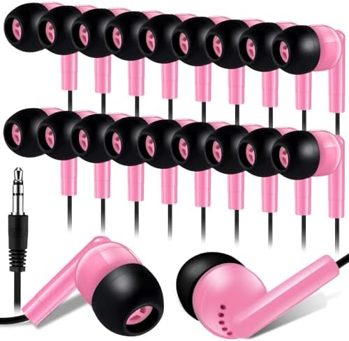 Kanayu 100 Pack Classroom-Ready Wired Earbuds – High-Quality 3.5 mm Jack Earphones for Enhanced Student Learning, Individually Packaged for Quick Distribution, Lightweight Comfort for Focused Educational Experiences