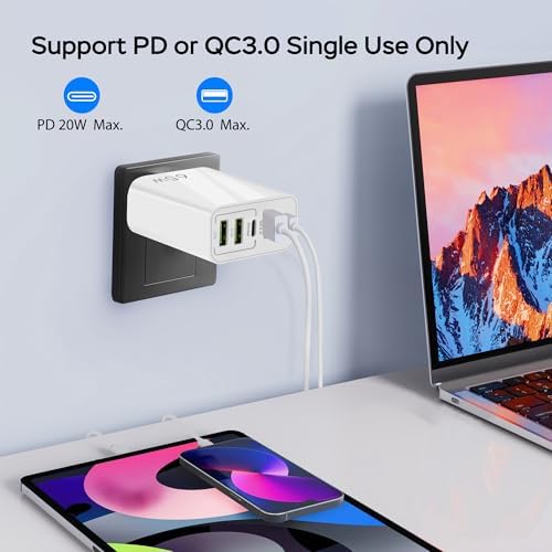 Ultimate European USB C Charger 6.6 A Duo Pack – High-Speed 20 W PD & QC 3.0 Fast Charging Multi-Port Adapter with 2 USB-C and 3 USB-A Ports, Perfect for i Phone 16/15/14/13/12/11 Pro Max, XS, XR, X, SE, 8 Plus & Samsung Devices – Travel-Friendly Plug-in Solution for Efficient Power Delivery and Enhanced Device Compatibility