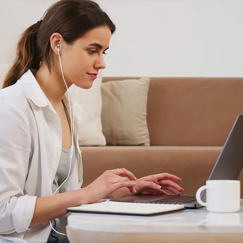 Viken Wired Earbuds with Microphone and Volume Control – Premium Heavy Bass Stereo Earphones for Noise Isolation – Universal 3.5 mm Jack Compatibility for i Pad, Laptop, MP3, and Phones – Ergonomic In-Ear Headset for Enhanced Sound Quality and Comfort