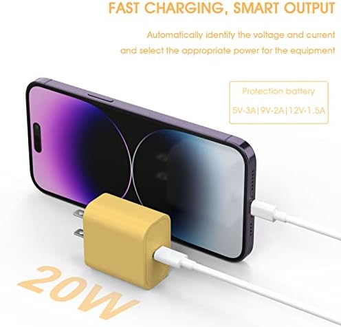 i GENJUN 4 Pack USB C Fast Charger Block – 20 W Power Delivery 3.0 Wall Adapter for i Phone 16/15/14, Galaxy & Pixel – Portable Type C Power Adapter for Air Pods Pro – Compact Travel Essential with Superior Speed and Compatibility