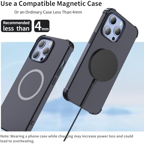 Enhance Your Charging Experience with the Premium 15 W Mag Safe Wireless Charger – LCD Display, Magnetic Fast Charging Pad for i Phone 12-16 Series, Sleek Glass Design, USB-C Port, Perfect for On-the-Go Power Solutions