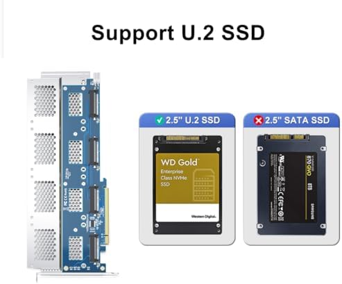 Unlock Unmatched Data Storage with the 10 GTEK PCIe 3.0 x8 Dual U.2 NVMe SSD Adapter Card – Optimize Performance for Servers, NAS & Desktops with Effortless Integration and High-Speed Transfers for Gaming, Video Editing, and Data Management