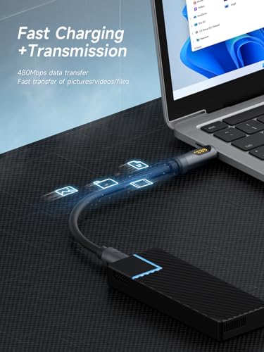 Hagibis 240 W USB C Fast Charging Cable with LED Display – 6.6 Feet Durable Silicone for i Phone 16/15 Pro Max, i Pad, Mac Book Pro – Ultra-Fast 480 Mbps Data Transfer, Flexible Tangle-Free Design for Maximum Performance and Connectivity