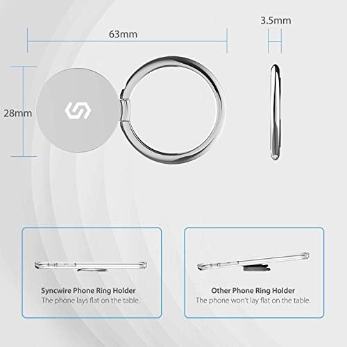 Sparkling 360° Rotation Phone Ring Holder – Bling Bling Finger Kickstand for Enhanced Grip and Stability – Premium Zinc Alloy Design for i Phone, Samsung, Pixel & All Smartphones – Secure Adhesive, Versatile Stand, and Magnetic Car Mount Compatible – Glitter Silver Finish for a Touch of Elegance