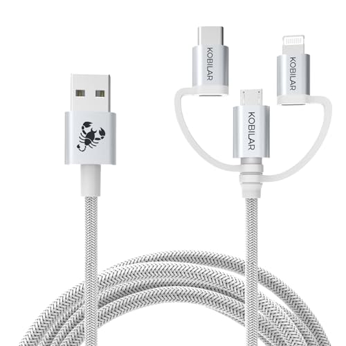 Revolutionize Your Charging Experience with the Apple MFi Certified 3-in-1 Multi Charger Cable – Lightning, Type-C, and Micro Connectors for Seamless Compatibility with i Phone, i Pad, Samsung, Pixel, Mac Book Pro/Air, and Android Devices – Fast Charging and Car Play Ready for Ultimate Convenience and Performance