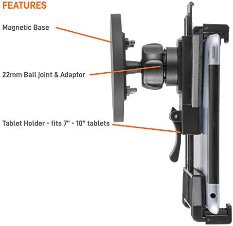 Heavy-Duty Magnetic Tablet Mount by i BOLT – Versatile Mag Dock for 7-11 Inch Devices – Effortless Hands-Free Viewing for Home, Car, Gym & More – Quick Attach, Durable Design for Ultimate Convenience and Stability
