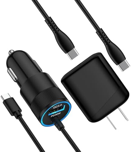 Premium i Phone 16 Series Fast Car Charger & USB-C Wall Adapter – Rapid Charging with 3 ft & 6 ft Cables for All i Phone Models Including 16, 16 Pro Max, and 15 Series – Superior Compatibility & Durability for On-the-Go Power