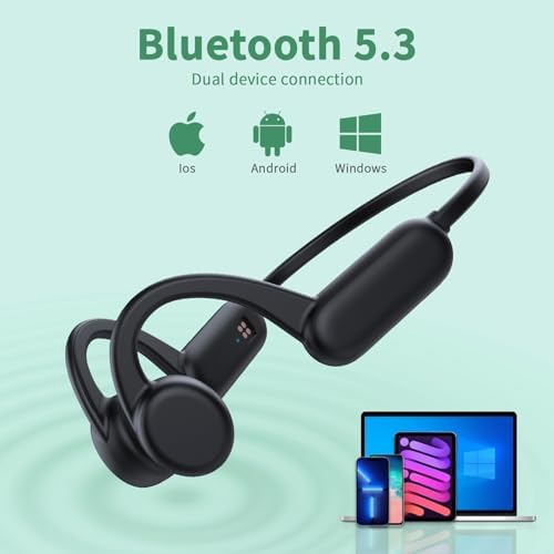 Revolutionize Your Swim: Bluetooth 5.3 Bone Conduction Headphones with 8 GB MP3 Storage – IPX8 Waterproof Open Ear Design for Ultimate Audio Enjoyment and Safety During Workouts