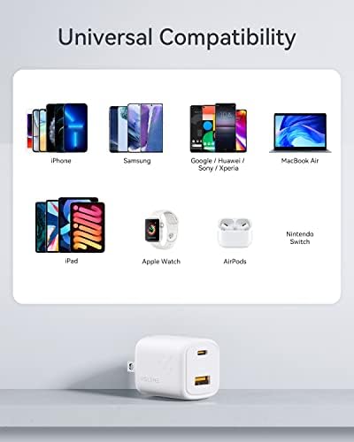 VOLTME 30 W USB C Dual-Port Fast Charger Block – Compact Foldable Wall Adapter for i Phone 14/13/12/11 Pro Max, Samsung, i Pad Pro, Pixel, Mac Book Air – Ultimate Travel Charger with Enhanced Compatibility and Speed