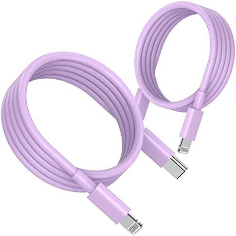 Premium 2 Pack USB C to Lightning Cable – 6 ft Apple MFi Certified Fast Charging Cord for i Phone 13/12/11 Pro/Max, Durable Power Delivery Charging Solution in Sleek Black – Unmatched Speed and Compatibility for On-the-Go Users