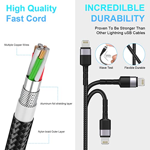 Multi Charging Cable10ft Multi Phone Charger Cable Braided Universal 4 in 1 Charging Cord Extra Long Multiple USB C Cable with IP/USB C C/Micro USB Charger Cables for iPhone/Pad/Galaxy/Pixel and More – Enhanced Compatibility and Speed