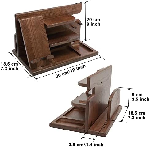 Gifts for Men, Wood Phone Docking Station, Mens Gifts for Birthday Gifts for Men or Gifts for Dad Fathers Day, Desk Workspace Organizer Nightstand Organizer Key for Wallet & Watch Holder – Enhanced Compatibility and Speed