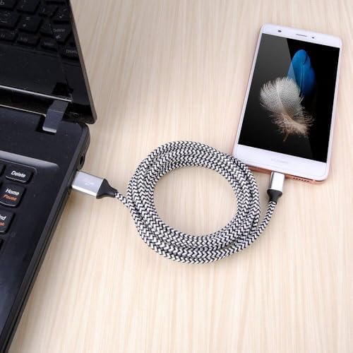 CIQILY 5-Pack Braided USB Type C Fast Charger Cable – 6 FT Quick Charging Cord for Samsung Galaxy S Series & LG Smartphones – Durable, Tangle-Free Design for Enhanced Compatibility and Rapid Power-Up