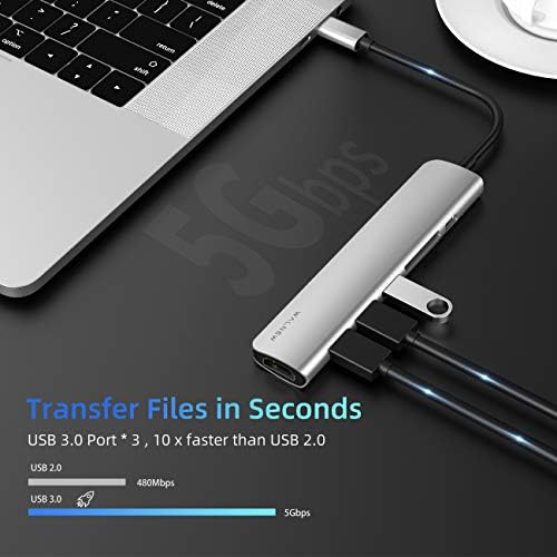 Transform Your Connectivity with the WALNEW 7-in-1 USB C Hub – 4 K HDMI Adapter, 100 W Power Delivery, and High-Speed Data Ports for Mac Book Pro, i Pad 10, Dell XPS & More – Ultimate Multiport Solution for Professionals and Creatives!