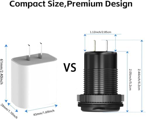 12 V Dual QC3.0 & PD3.0 USB C Car Charger Socket with Voltmeter – Waterproof Aluminum Alloy Quick Charge Power Adapter for Vehicles, Boats, RVs, and More – Ultimate Fast Charging Solution for Smartphones and Devices
