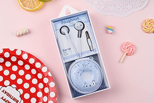 Qear Fun Donut Earbuds for Kids – Charming Wired Headphones with Integrated Microphone and Adorable Donut Storage Case, Ideal for Young Music Lovers and On-the-Go Adventures – Superior Sound Quality and Comfort for All-Day Listening