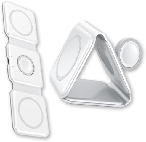 Ultimate 3-in-1 Magnetic Wireless Charging Station for Apple Devices – Du Bom Foldable Travel Pad for i Phone 15, 14, 13, 12 Pro Max Plus, Apple Watch & Air Pods – Fast, Portable & Sleek Design for On-the-Go Charging