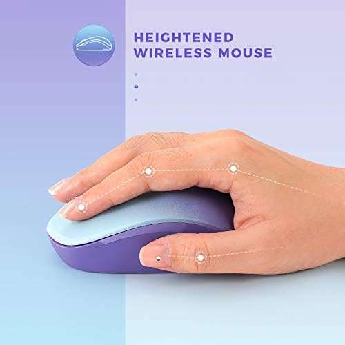 Light Blue Wireless Mouse – Ultra-Quiet 2.4 GHz Noiseless Computer Mouse with USB Receiver for Seamless Windows Experience – Portable, Ergonomic Design for Home, Office, or Travel