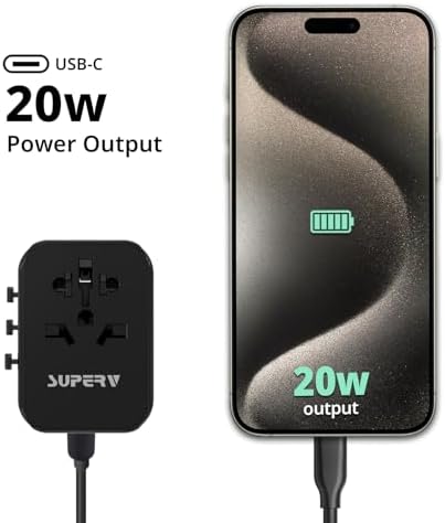 Global Travel Power Adapter: All-in-One USB Type-C Wall Charger for Fast Charging in Europe, USA, UK, AUS & Asia – Compact and Safe Multi-Device Charging Solution for Travelers – Reliable and Versatile Travel Accessory
