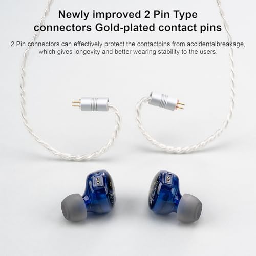 QOA Kinera Celest Premium Hi-Fi In-Ear Monitors – Superior SPD2.0 BA Driver Wired Earphones for Musicians, DJs & Sound Engineers, Durable Resin Construction with Customizable 2-Pin Detachable Cable in Striking Blue for Unmatched Comfort and Acoustic Precision