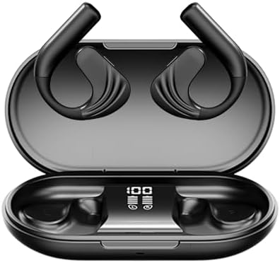 Active Lifestyle Open-Ear Bluetooth Headphones: Superior Noise Cancelling Earbuds with LED Battery Display and Effortless Wireless Charging – Tailored for Fitness, Running, and Sports with Advanced Bluetooth 5.3 Connectivity for Unmatched Stability and Comfort