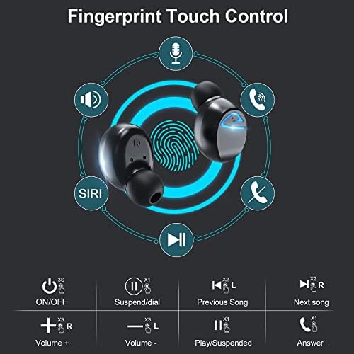 Premium Yardstick Bluetooth 5.2 Wireless Earbuds with 1200 m Ah Charging Case – 60 Hours Playtime, IPX5 Waterproof, Built-in Microphone, Ideal for Active Lifestyles & Cell Phone Charging Function – Perfect for i OS/Android Users