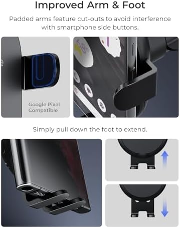 Upgrade Your Driving Experience with the i Ottie Auto Sense 2 Qi Wireless Charging Air Vent Phone Holder – Effortless Auto-Clamping Smartphone Mount for Secure Vehicle Access – Compatible with i Phone, Google Pixel, Galaxy, LG, Huawei & More – Tangle-Free One-Hand Operation for Enhanced Safety and Convenience in Every Journey