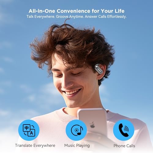 Revolutionize Communication with AI-Driven Real-Time Translation Earbuds – Bluetooth 5.4 Headphones for Effortless Multilingual Interactions – Ergonomically Designed for Travel with Long-Lasting Battery Life and Hands-Free Calling – Perfect for Global Professionals and Adventurers Seeking Uninterrupted Conversations
