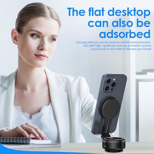 Magnetic Phone Holder,Nixie Phone Holder for Car, Foldable Portable Vacuum Magnetic Cell Phone Holder It adheres to Various Smooth Surfaces and Makes a Suitable Gift (Black) – Enhanced Compatibility and Speed