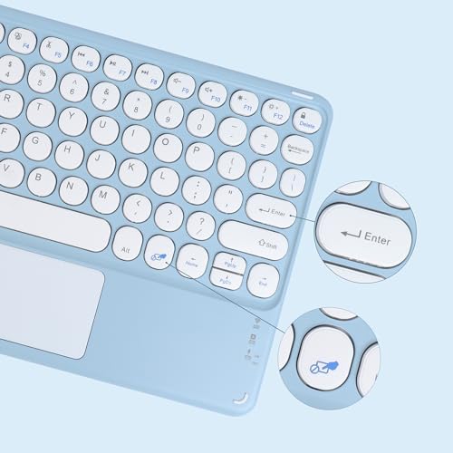 Compact Bluetooth Keyboard for On-the-Go Typing | Rechargeable 10-Inch Wireless Keyboard for Android, i OS & Windows Devices | Sleek, Lightweight Design for Effortless Portability | Perfect for Tablets & Smartphones | Enhance Your Mobile Productivity with Quiet Typing Experience
