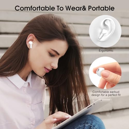Elevate Your Audio Experience with Bluetooth 5.3 Wireless Earbuds – Hi-Fi Stereo Sound, 40-Hour Battery Life & Advanced Noise Cancelling for Ultimate Focus – IP7 Waterproof Design Perfect for Sports and Everyday Use – Seamless Compatibility with i OS & Android Devices