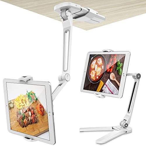 Revolutionize Your Kitchen Setup with Above TEK 3-in-1 Highflex 360° Adjustable i Pad Wall Mount – Universal Under Cabinet Tablet Holder for i Pads, Mini, Air & Surface Pro, Effortless Installation, Sleek Black Finish for Modern Functionality