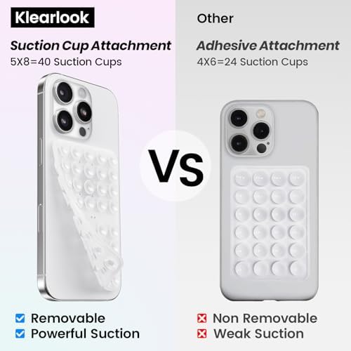 Klearlook 4-Pack Silicone Suction Cup Phone Mount – Creative Hands-Free Phone Grip for Stunning Selfies & Videos in Clear, Light Pink, Hot Pink, and Lavender – Innovative Double-Sided Suction Technology for Wide Compatibility – Premium Durable Design for Effortless Content Creation and Easy Maintenance