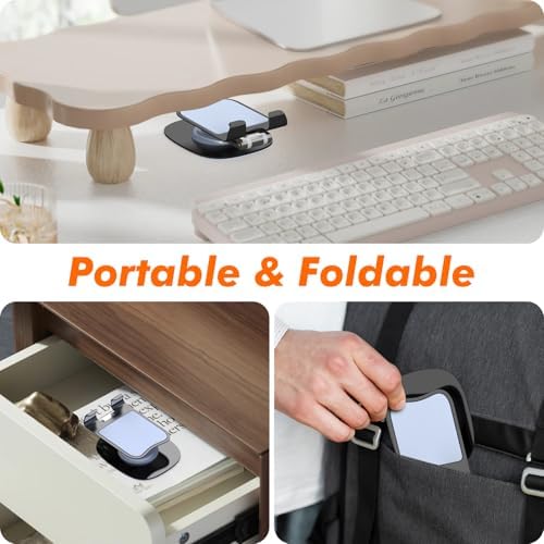 Cell Phone Stand, Fully Adjustable Foldable Desktop Phone Holder, 360 Degree Rotating Desktop Phone Stand for Recording Compatible with iPhone 16 15 14 13 12 Pro Xs Max Xr All Phones, Blue – Enhanced Compatibility and Speed