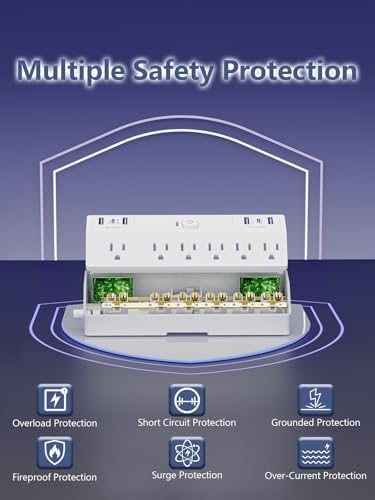 Ultimate Desk Clamp Power Strip with 10 FT Extension Cord – 6 AC Outlets & Dual USB-C Fast Charging Station for Seamless Office Connectivity – Removable Surge Protector for Up to 1.8″ Tabletop – Enhance Your Workspace Efficiency and Stay Powered Up
