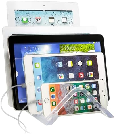 Revolutionary 5-Device Charging Dock – Prosumer’s Choice Multi-Device Organizer for Home and Office – Streamlined Tablet and Smartphone Storage with Fast Charging Ports – Sleek Design to Optimize Workspace Efficiency and Reduce Clutter